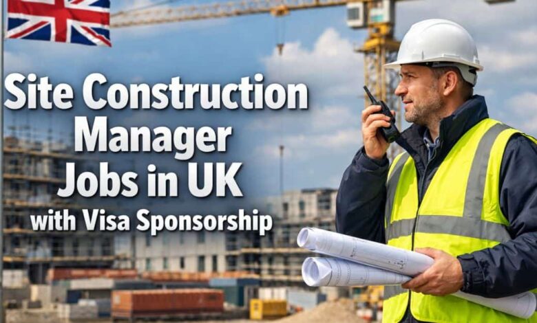 Site Construction Manager Jobs in UK with Visa Sponsorship