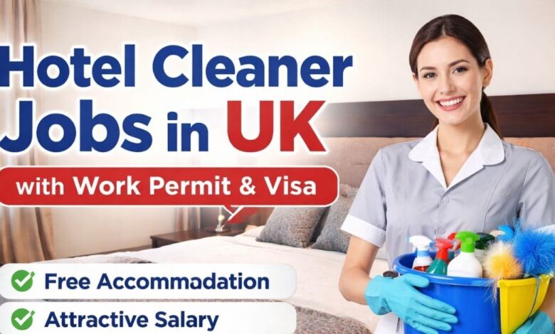 Hotel Cleaner Jobs in UK with Work Permit and Visa