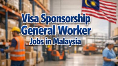 Visa Sponsorship General Worker Jobs in Malaysia